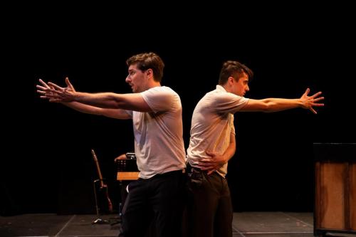 Seth Gilfillan and Josh Travnik in Conjoined: A New Musical at the 2022 Edmonton Fringe Festival